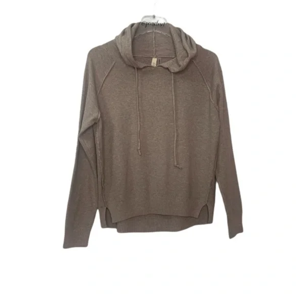 New Elan Nordstrom’s Mauve Ribbed Knit Pullover Hooded Soft Sweatshirt - Picture 2 of 12